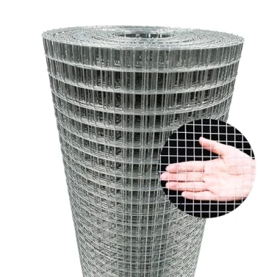 Afbeelding van YAGJIA Woelmuisrooster 0,4 m x 10 m, volièregaas 9,5 mm mm, fijnmazig verzinkt, metalen rooster als hazendraad, konijnengaas, kippendraad, 0,6