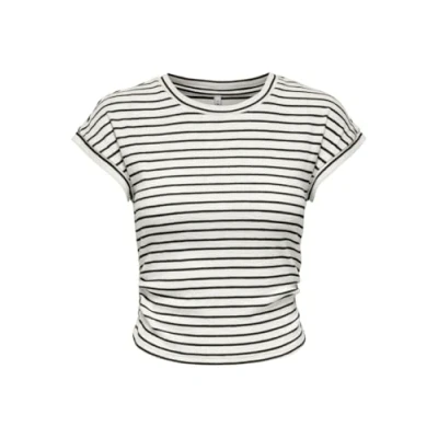 Afbeelding van ONLY Tshirt Iben Gestreept Wit dessin S