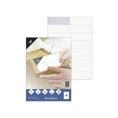 Afbeelding van Kangaro etiket inkjet/laser/kopieer 105x37mm 100 vel 16 stickers per K 10537