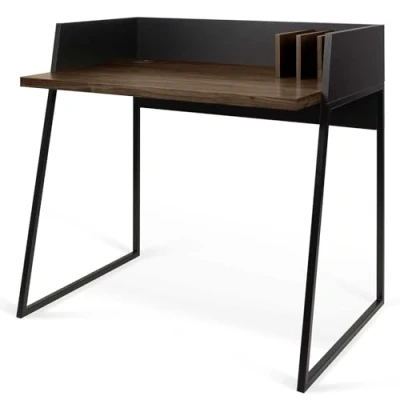 Afbeelding van TEMAHOME Volga bureau hout notenhout fineer/zwart 90 x 60 88 cm