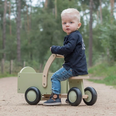 Afbeelding van Bandits and Angels Houten bakfiets Little Rider retro green