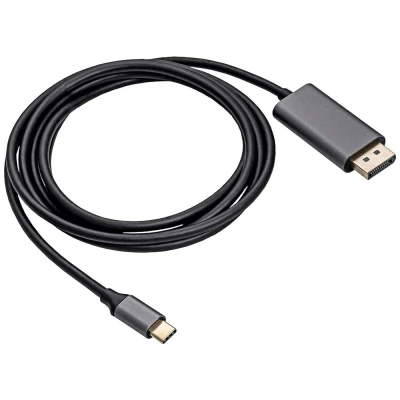 Afbeelding van Akyga AK AV 16 USB C kabel Aansluitkabel stekker, DisplayPort stekker 1.80 m Zwart