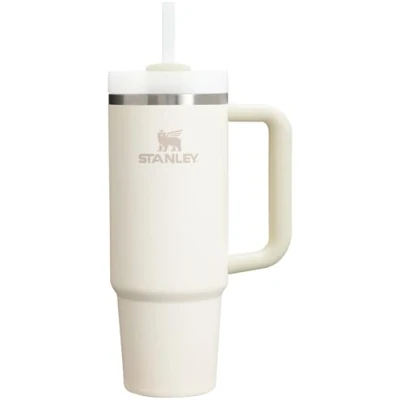 Afbeelding van Stanley Quencher H2.O FlowState™ Roestvrijstalen vacuüm geïsoleerde beker met deksel en rietje, voor water, ijsthee of koffie, smoothie meer, crème 2.0, 887 ml