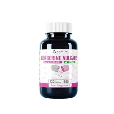 Afbeelding van Alzuro Labs Berberine 10.000 mg equivalent (500 20:1 extract Berberis Vulgaris) 120 veganistische capsules hoge dosis voorraad voor 4 maanden laboratorium getest GMP gecertificeerd