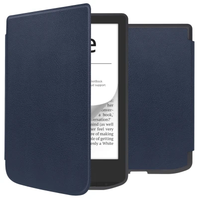 Afbeelding van Pocketbook Verse Pro Hoes: iMoshion Slim Soft Case Sleepcover Bookcase zonder stand Donkerblauw Kunstleder E Reader Hoezen