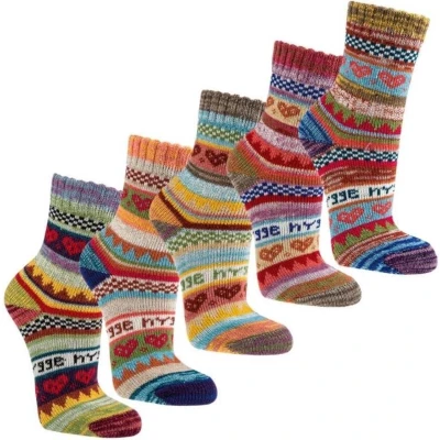 Afbeelding van SOCKS4FUN Dames sokken &quot;Hygge&quot; 3 paar Maat 35/38 Scandinavisch kleurrijk design Dikke, verwarmende kwaliteit