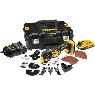 Afbeelding van DeWALT DCS355D2 18V Li Ion Accu Multitool Set (2x 2.0Ah Accu) + 35 Delige Accessoireset In Koffer Koolborstelloos