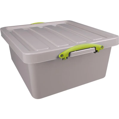 Afbeelding van Really Useful Box Recycled Opbergdoos 31,5 L, Nestbaar, Grijs