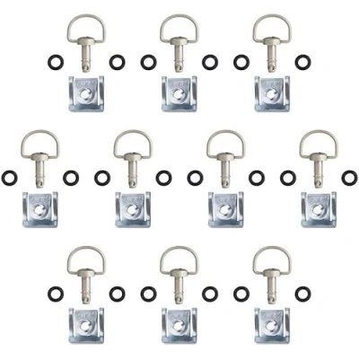 Afbeelding van Oldbones Motorfiets race bevestigingsmiddelen snelsluiting D ring bevestigingen type C 19 mm mat zilver (10 stuks)