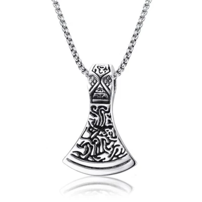 Afbeelding van Heren ketting Mendes Edelstaal Thor Viking Axe Zilverkleurig