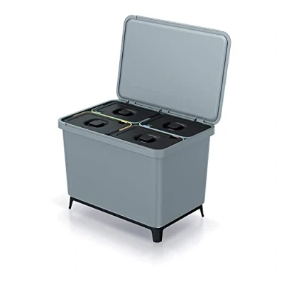 Afbeelding van Prosperplast Keden SYSTEMA afvalbak 4x10L Grijs