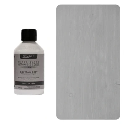 Afbeelding van Littlefair&#039;s Houtbeits en kleurstof op waterbasis Pastel Range (250ml, Zwaluwstaartgrijs) Houtverf voor binnen hout inclusief deuren plinten