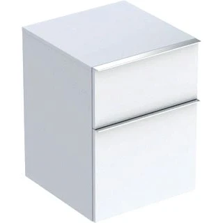 Afbeelding van Geberit iCon zijkast met 2 laden, wit glans / chroom 450 x 600 476