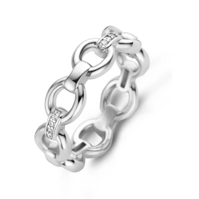 Afbeelding van TI SENTO Milano 12292ZI Ring zilver zirconia wit 6 mm