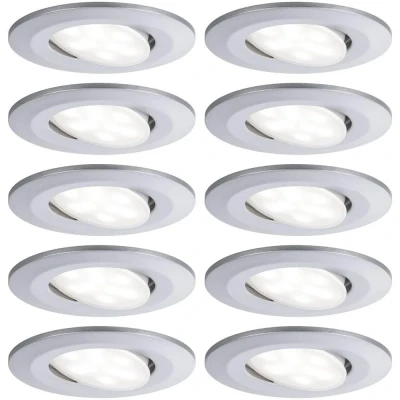 Afbeelding van Paulmann LED inbouwlamp voor badkamer Set van 10 stuks 60 W Chroom (mat)