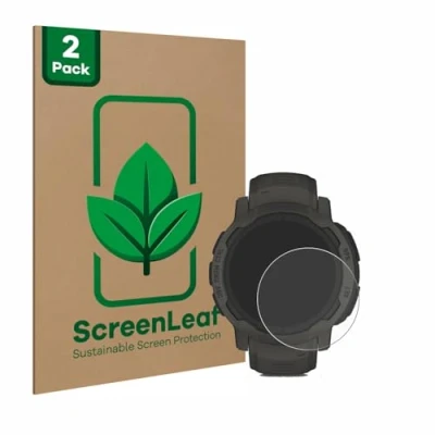 Afbeelding van ScreenLeaf Screenprotector voor Garmin Instinct 2 Solar Duurzame schermbescherming Folie Beschermfolie transparant (2 Stuks)