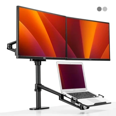 Afbeelding van Alberenz Triple Monitor Arm voor 2 Schermen + Laptop