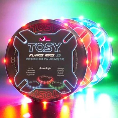 Afbeelding van TOSY Flying Ring 16 miljoen kleuren RGB of 12 LED, superhelder, verloren modus, automatisch oplichtend, veilig, waterdicht, lichtgewicht frisbee, verjaardags en kerstcadeau voor jongen/meisje/kind