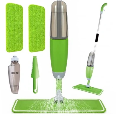 Afbeelding van ARSUK Spray Mop met wasbare pads dweilen voor het reinigen van tegels, harde, houten en laminaatvloeren Reiniging huishoudelijke natte droge dweilen, vloerreiniger dweil 1x sproeidweil, 2x