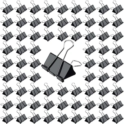 Afbeelding van PINGEUI 72 Stks 51mm Zwarte Binder Clips, Grote Bulldog Clips Papierklemmen, Foldback Clip voor Thuis, Kantoor