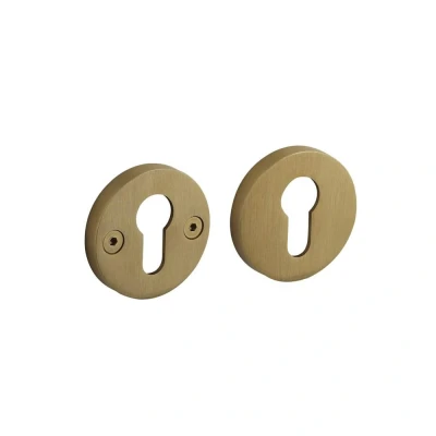 Afbeelding van Intersteel profielcilinderrozet Shiraat set rond PVD mat messing