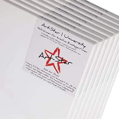 Afbeelding van 8x Art Star UNIVERSITY spanraam 80x100cm kunstenaarsdoek op 80x100 cm 100% katoenen doek ±280gsm dubbel gegrond, klaar om te schilderen met
