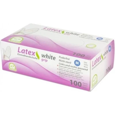 Afbeelding van Latex handschoenen WIT met GRIP 100