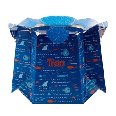 Afbeelding van Tron Wegwerp kinderpotje / Plaspot Ondersteunt een druk van 30 kg zonder schadelijke stoffen blauw ontwerp: vis