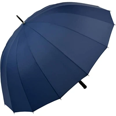 Afbeelding van iX brella 16 delige XXL lichtgewicht paraplu met aangenaam zacht handvat Diameter: 1,29 m, Rood, 129