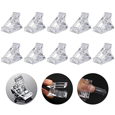 Afbeelding van 10 stuks nageltips clip voor snel bouwen polygel, transparante vingerverlenging UV LED builder clips DIY manicure nail art tool