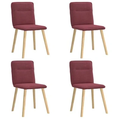 Afbeelding van vidaXL Eetkamerstoelen 4 st stof wijnrood