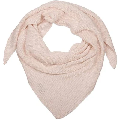 Afbeelding van styleBREAKER Dames XXL gebreide driehoekssjaal met rijstkorrelbreipatroon in effen kleuren, sjaal, lichte sjaal 01020042, Kleur:Roos