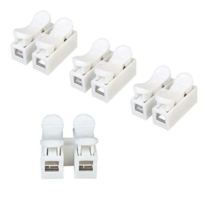 Afbeelding van Aiqeer 68 stuks CH2 connectoren, veerkabel, klemklem, elektrische kabel, snelspanner, voor het verbinden van led lichtstrips (wit)