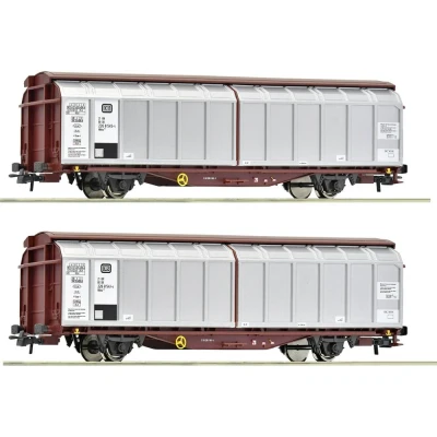 Afbeelding van Roco 6600111 H0 2 delige set schuifwandwagons van de DB