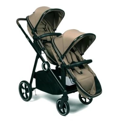 Afbeelding van Baninni Luiz XL Duo Kinderwagen Taupe Innovatieve Oplossing met Extra Ruime, Convertibele Zitjes van Geboorte tot 22 kg