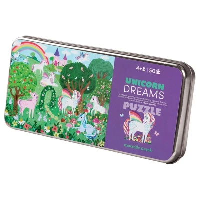 Afbeelding van Crocodile Creek Puzzels Puzzel In Blik Unicorn 50 st.