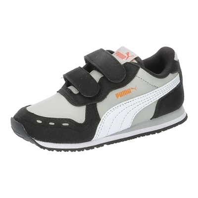 Afbeelding van Puma Cabana Racer 20 Unisex Sneakers laag voor kinderen, Maat: 27, Ash gray/white/black Textiel/ synthetisch