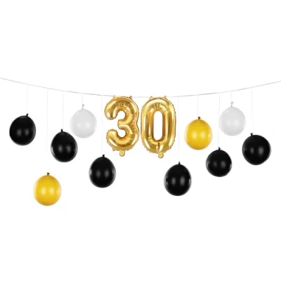 Afbeelding van Ballonslinger 30 jaar zwart goud