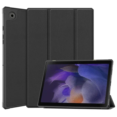 Afbeelding van Samsung Galaxy Tab A8 Hoes: iMoshion Trifold Bookcase Zwart Kunstleder Tablet Hoezen