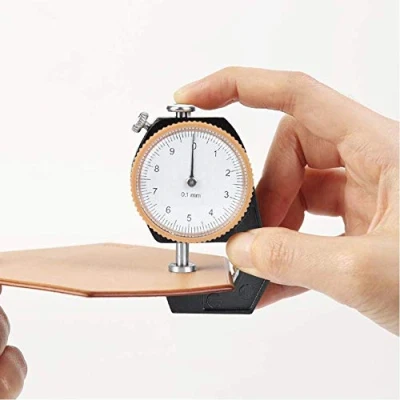 Afbeelding van 0 10 mm diktemeter, platte kop diktemeter wijzerplaat voor leren doek meetnauwkeurigheid 0,1