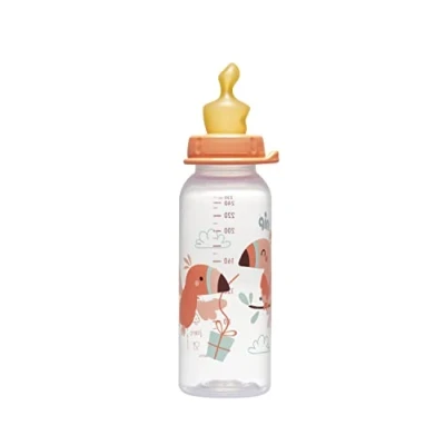 Afbeelding van nip Standaard fles PP met drinkzuiger Anatomisch latex, vanaf 6 maanden, roze, maat M, 250 ml, meisje