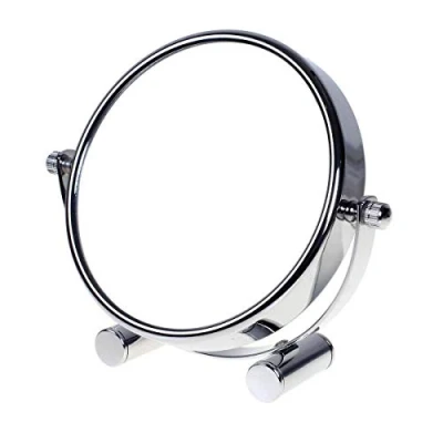Afbeelding van Tuka ontworpen make upspiegel 7 voudig, 6 inch tafelspiegel 360 draaibaar, staande spiegel badkamerspiegel verchroomd. Dubbelzijdige scheerspiegel: Normaal 7x vergroting, TKD3142