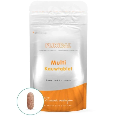 Afbeelding van Multi 30 Kauwtabletten Multivitamine kauwtablet met kersensmaak Flinndal