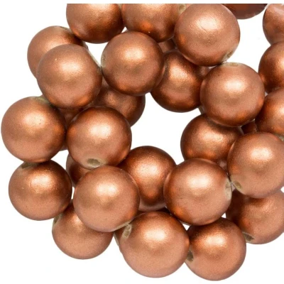 Afbeelding van Houten Kralen Metallic Look (8 mm) Copper (104 stuks)
