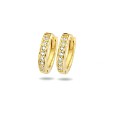 Afbeelding van Zilver Verguld (Geel) Klapoorringen Zirkonia 1 Micron 2103249