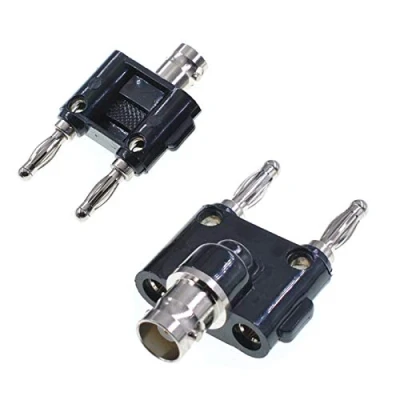 Afbeelding van Oiyagai 2 Stks BNC Vrouwelijke naar Dual Banaan Mannelijke Plug Jack Binding Berichten RF Coaxiale Adapter Coax Splitter Connector