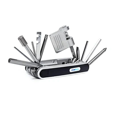Afbeelding van Relaxdays vouwgereedschap fiets, zakgereedschap, multitool, pocket tool fiets