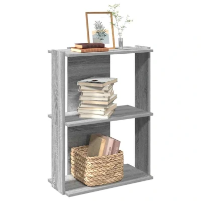 Afbeelding van vidaXL Boekenkast 3 laags 60x30x80 cm bewerkt hout grijs sonoma eiken
