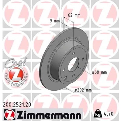 Afbeelding van Remschijf ZIMMERMANN 200.2521.20