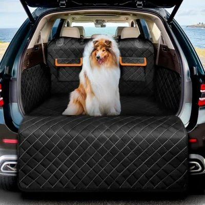 Afbeelding van Kofferbakbescherming hond met zijbescherming en bumperbescherming universele hondendeken kofferbak waterdichte krasbestendige auto beschermmat voor SUV,